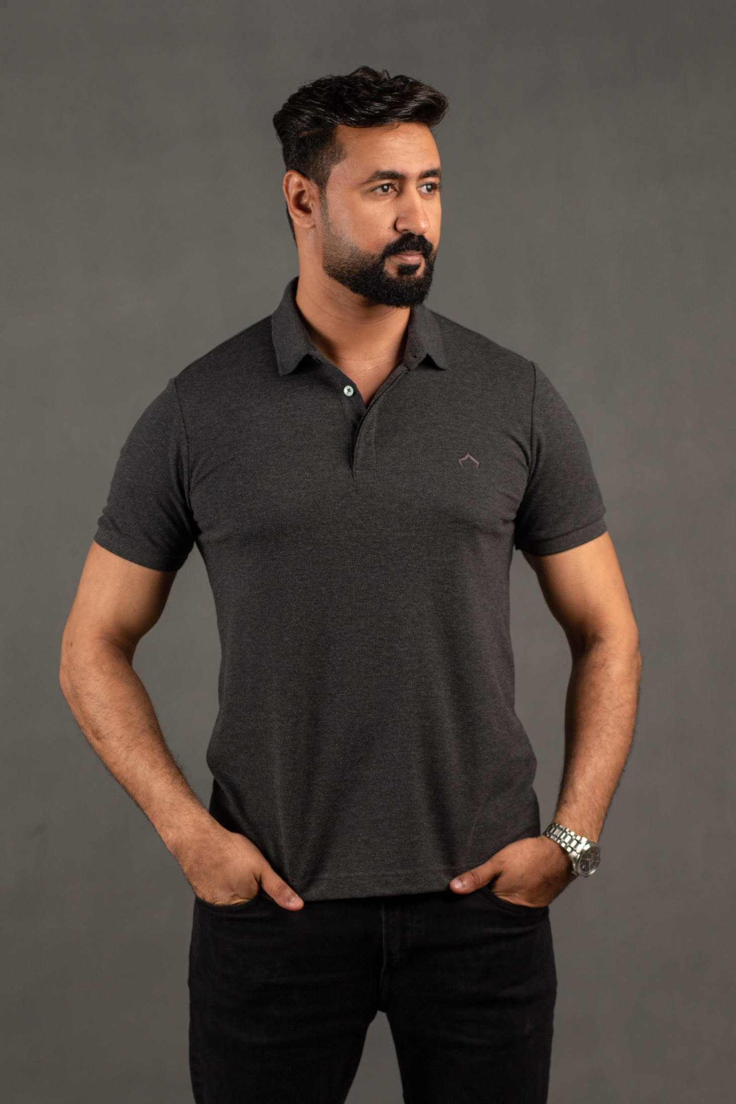 6 Dark Gray Polo T-shirt - Image 1
