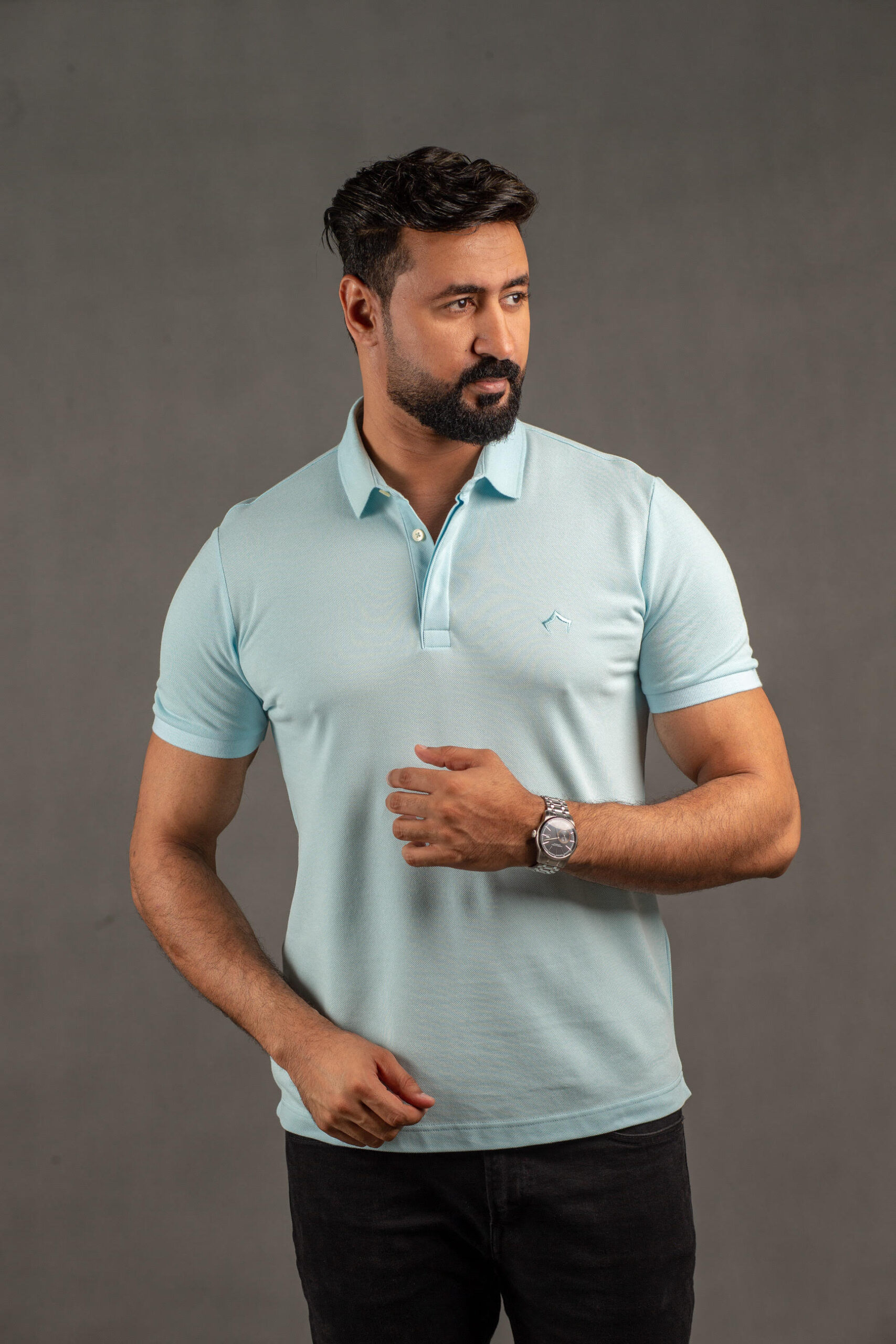 aaa light blue Polo T-shirt - Image 1