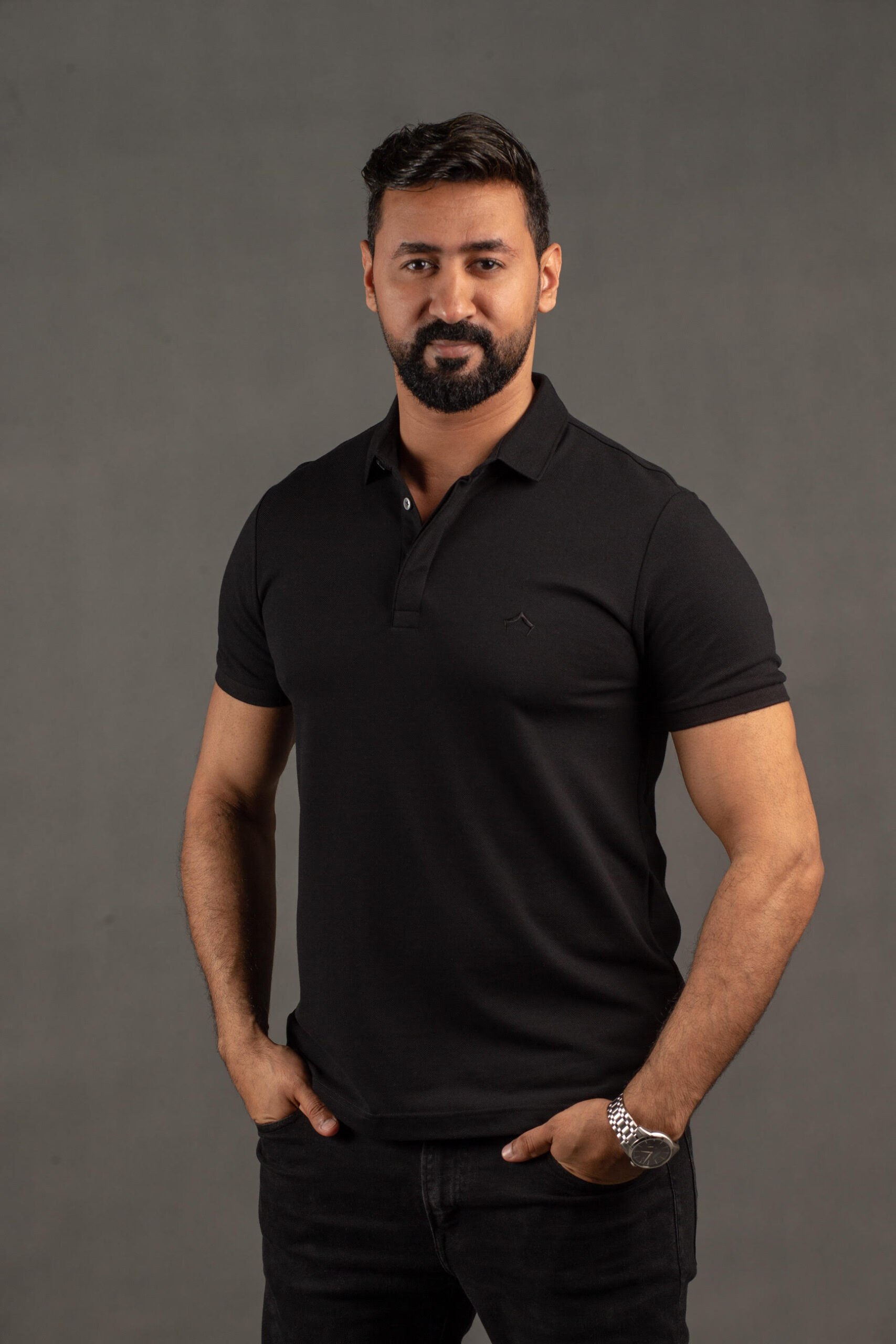 aaaa BLACK ll POLO T-SHIRT - Image 1