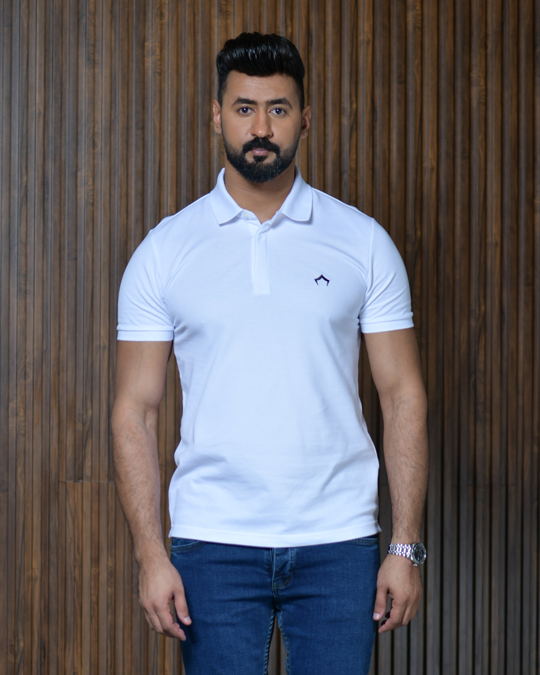٢١ WHITE POLO T-SHIRT - Image 1